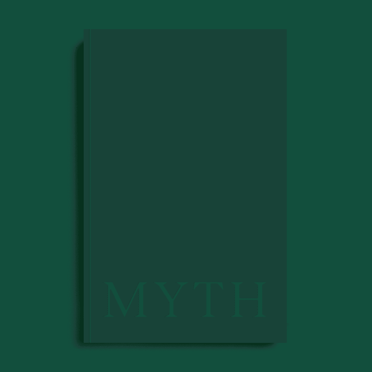 Green book or journal with MYTH text embossed